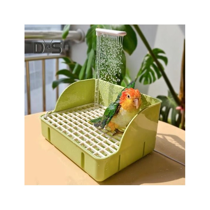 Automatische Vogelbadewanne mit Pumpe, großer Papageien-Duschbrunnen, Sittich-Badewannenhahn für Ziervögel, Nymphensittiche,