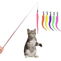 Kätzchen Katze Ersetzen Catcher Teaser Zauberstab Kopf Ersatz Interaktive Haustier Spielzeug violett