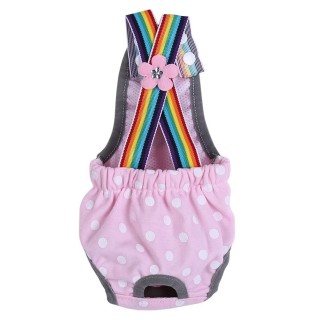 Hündin Windel Physiologische Menstruation Strapsunterwäsche Slips Hose Dot Pink M
