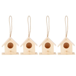 4PCS Holz Vogel Nester Hängen Vogelhaus Zucht Box Vogel Käfig für Garten DIY Decor