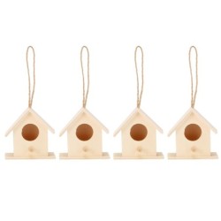 4PCS Holz Vogel Nester Hängen Vogelhaus Zucht Box Vogel Käfig für Garten DIY Decor