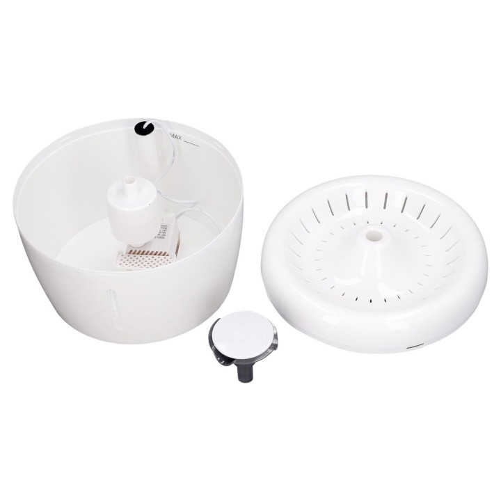 Katzentrinkbrunnen, Dreifachfiltration, automatischer Haustier-Wasserbrunnen, Wasserspender mit Nachtlicht