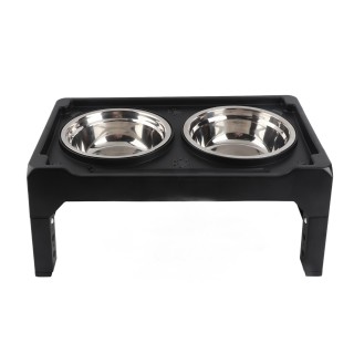 Erhöhte Hundenäpfe Edelstahl Doppelnäpfe Große Kapazität Einstellbare Erhöhte Haustiernapf mit 4