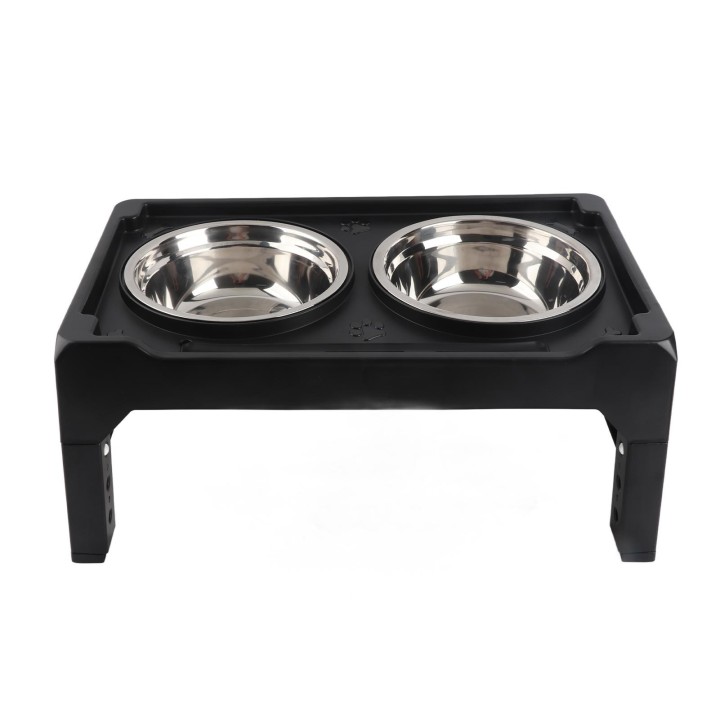 Erhöhte Hundenäpfe Edelstahl Doppelnäpfe Große Kapazität Einstellbare Erhöhte Haustiernapf mit 4