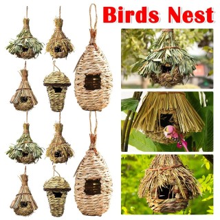 Grasvogelhaus, belüftet, gewebt, zum Aufhängen, Papageiennest, Häuser, bequemer Ruheplatz, Vogelhaus, Außendekoration