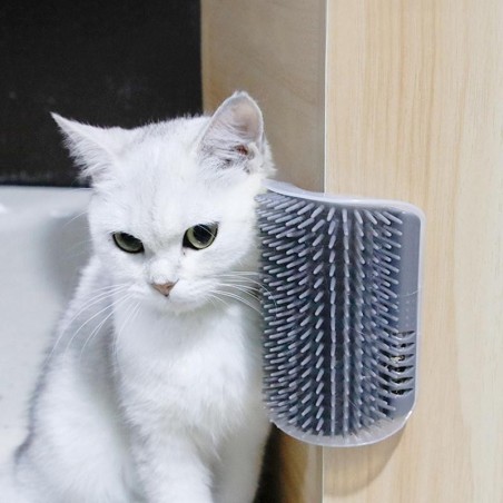 Haustier-Katzenbürste, Haarentfernungs-Massagekamm, Katzen-Wandbürste, Eckenkratzer, Fellpflege, selbstreinigender Wäscher, S