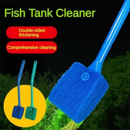 Aquariumbürste mit rutschfestem Griff, Haushaltsbürste zur Algenentfernung, Reinigungsbürste für Aquarien blau