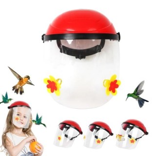 Kolibri-Futterhelm, tragbarer Kolibri-Futterhut, freihändige Vogelfutterstation für den Außenbereich mit Blumenfütterungsöffn