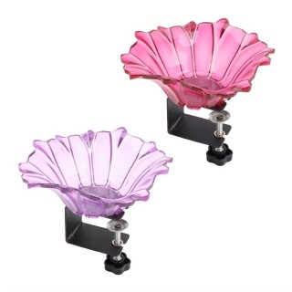 Deck Mounted Clip on Bird Bath Bowl Flower Shape Bird Birdbaths Bowl Garden Bird Feeder  Railing rose rot