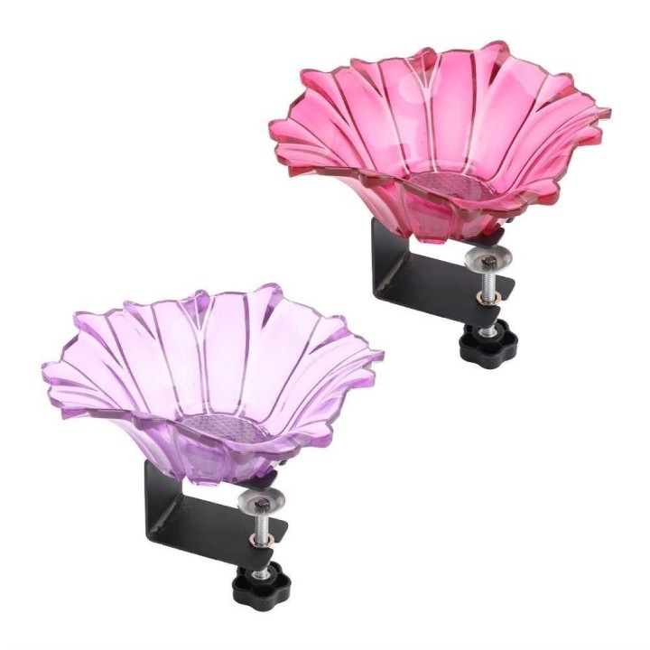 Deck Mounted Clip on Bird Bath Bowl Flower Shape Bird Birdbaths Bowl Garden Bird Feeder  Railing rose rot