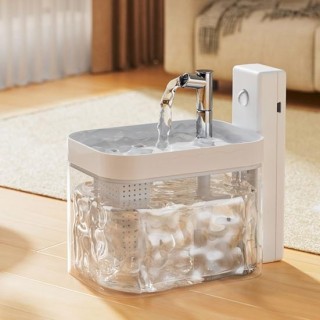 Drahtloser Katzenwasserbrunnen 1,5 l automatischer Haustierwasserspender USB wiederaufladbar kabellos