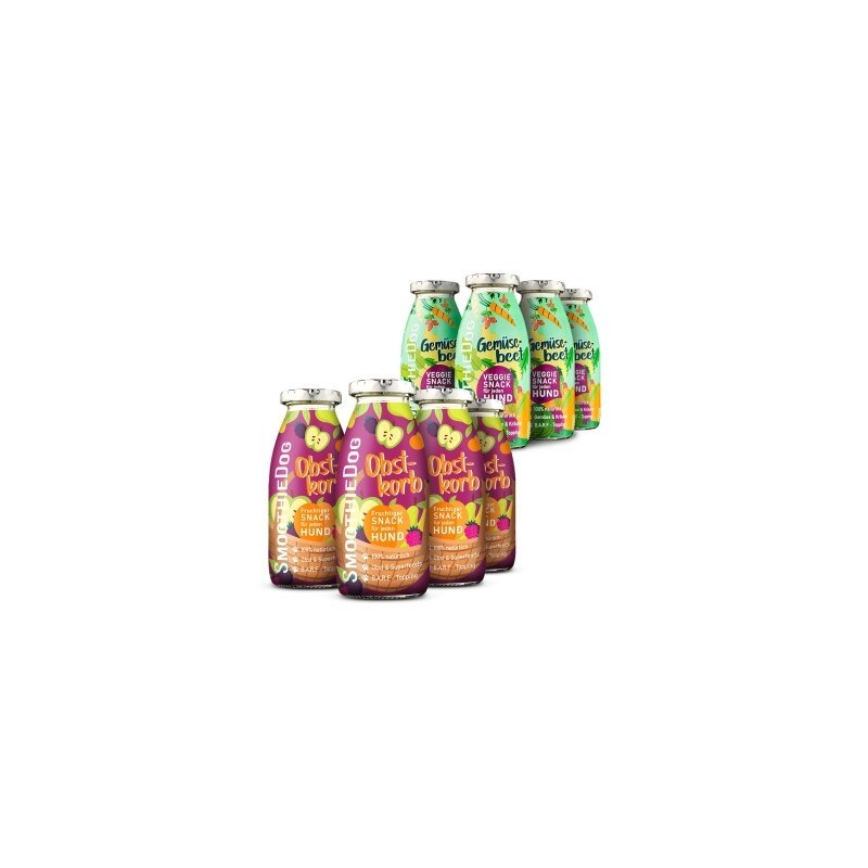 SmoothieDog Gemüsebeet 4x 250 ml + Obstkorb 4x 250 ml
