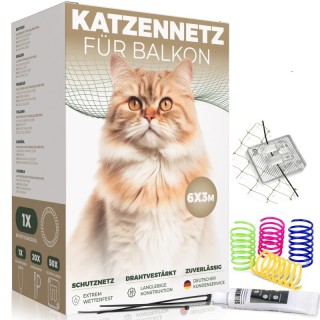 WOOWOOD Katzennetz Balkon ohne Bohren