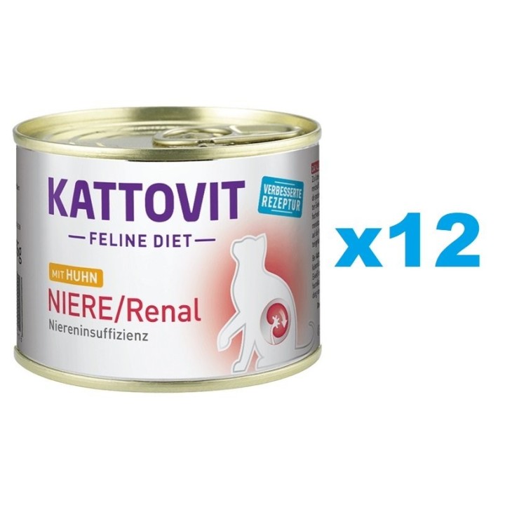 KATTOVIT Feline Diet Niere/Renal Huhn 12 x 185 g