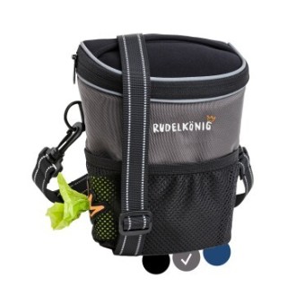 Rudelkönig Leckerlibeutel – Futterbeutel mit Kotbeutelspender grau