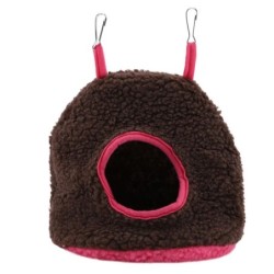 Papageiennest, Berber-Fleece, warme Plüsch-Hängematte, zum Aufhängen, Schaukel, Bett, Höhle für Haustiervögel, Dunkelbraun we