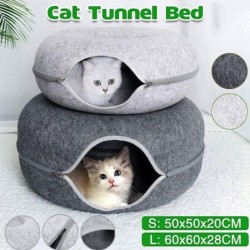 Katzenbett aus Filz, für alle Jahreszeiten, universelles Katzenspielzeug, Donut-Katzenbett, langlebiges Design mit Doppelfunk