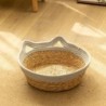 Komfortables handgefertigtes gewebtes Katzennest, praktisches rundes Stroh gewebtes Katzenzubehör, Spielzeug-Haustierbett S g