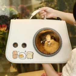 Katzentragetasche mit Fenster, transparent, atmungsaktiv, Haustier-Handtasche, Raumkapsel, Outdoor-Reiserucksack, Katzen-Eink