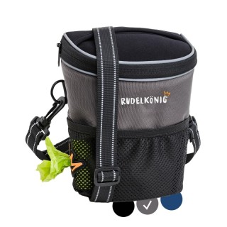 Rudelkönig Leckerlibeutel – Futterbeutel mit Kotbeutelspender grau