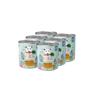 VEGDOG Nassfutter Adult Linsen & Hirse Vorteilspack 6x800 g