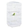 PawHut Vogelkäfig Vogelhaus Wellensittich Voliere mit herausnehmbarer Bodenschale 47,5 x 36 x 91 cm in Weiß für gesunde Vogel