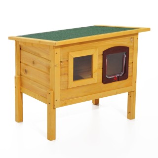 Pawhut Katzenhütte Katzenhaus Katzenhöhle Hütte Haus Katzen Tannenholz   Aosom