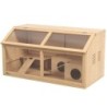 PawHut Kleintierkäfig aus Holz, Kleintierstall mit Hängebrücke, Leitern, Hütte, 84 x 45 x 44 cm Nagerkäfig mit Oberer Tür, fü
