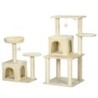 PawHut Katzenbaum Kletterbaum Kratzbaum Spielezentrum Höhe 171 cm Aktivitätenzentrum mit 2 Höhlen 6 Plattformen 2 hängenden B