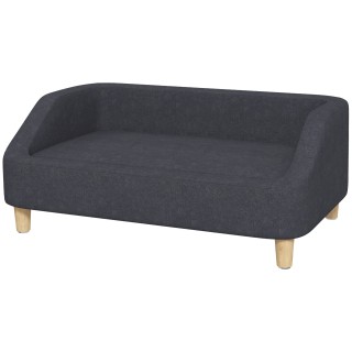 PawHut Hundesofa Haustiersofa für große Hunde erhöhtes Design mit Holzbeinen dunkelgrau bequem & stilvoll   Aosom.de