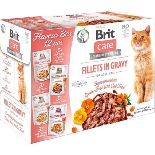 BRIT Care Cat Flavour Box for Adult Cats Fillets in Gravy 12 x 85 g