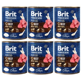 BRIT Premium by Nature 6x800 g Rindfleisch und Innereien für Hunde