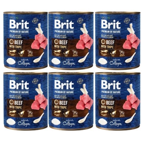 BRIT Premium by Nature 6x800 g Rindfleisch und Innereien für Hunde