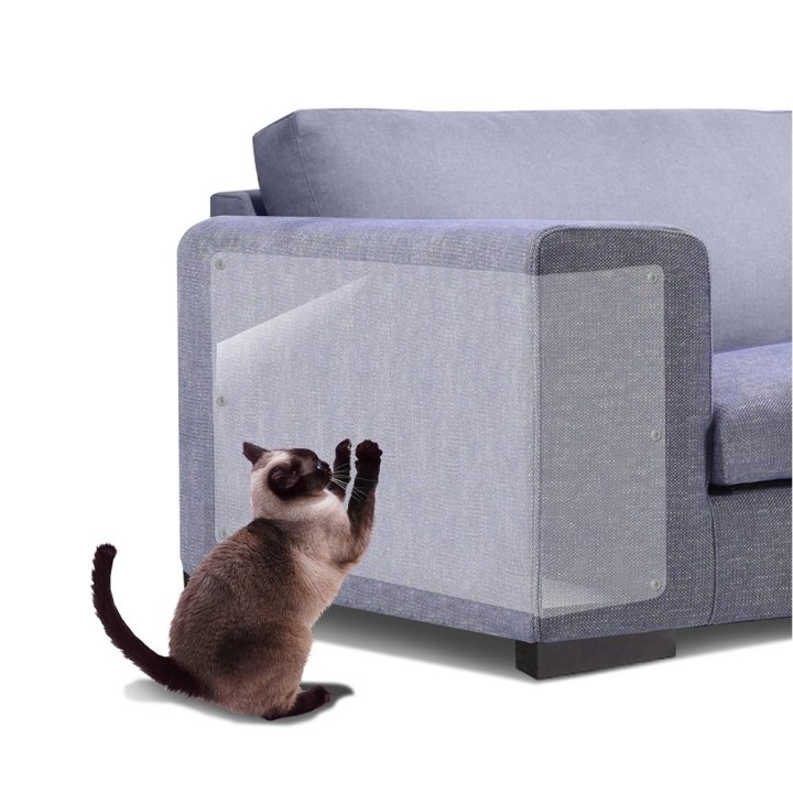 4 Stück Katzensofa Anti-Grab-Aufkleber Möbelschutz Katzenkratzschutz Aufkleber Schaber für Katzen 15*30cm transparent