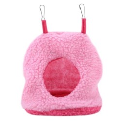 Papageiennest, Berber-Fleece, warme Plüsch-Hängematte, zum Aufhängen, Schaukel, Bett, Höhle für Haustier, Vogel, Rosa