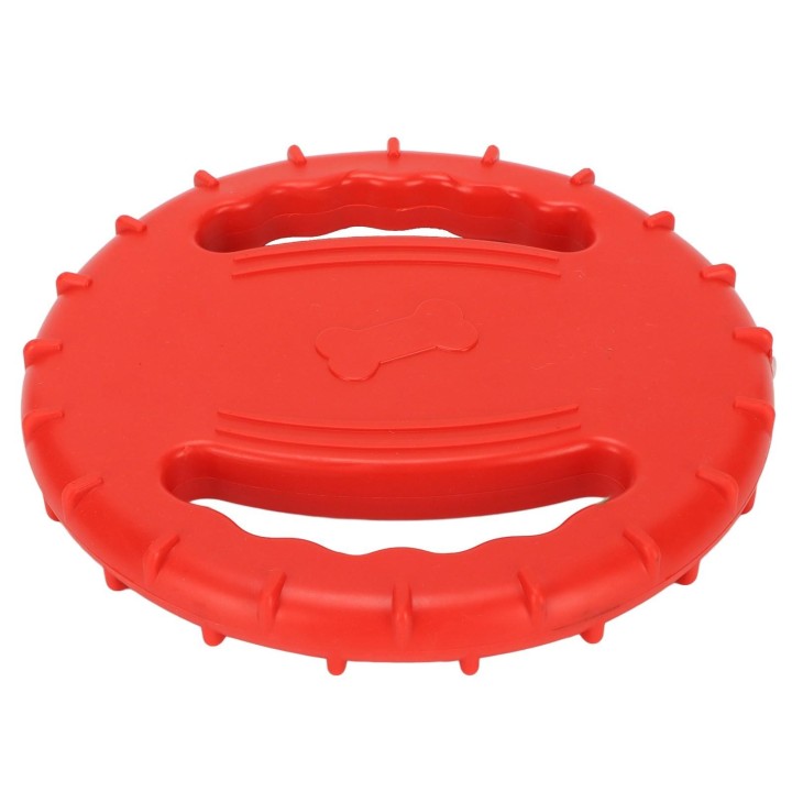 Hund Flying Disc Spielzeug Flexible TPR Squeezing Stress Relief 2 Seiten Hohl Design Pet Training Flying rot