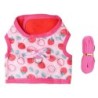 Kaninchen Geschirr Kleid Rosa Cartoon Erdbeere Druck Färben Weiche Atmungsaktive Kaninchen Kleidung Leine S