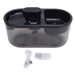 Smart Cat Trinkbrunnen Leiser Betrieb Wiederaufladbarer Automatischer Haustier-Wasserspender für Zuhause Schwarz schwarz