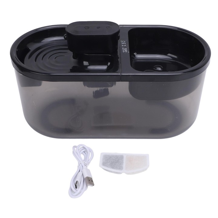 Smart Cat Trinkbrunnen Leiser Betrieb Wiederaufladbarer Automatischer Haustier-Wasserspender für Zuhause Schwarz schwarz