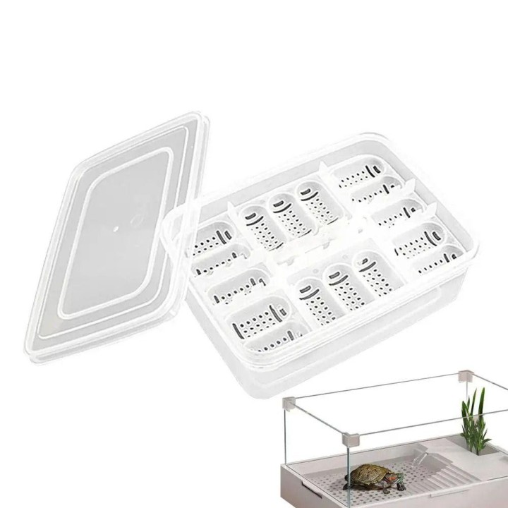 mit Thermometer Schildkröten Ei Inkubator Tablett Transparent Reptil Zucht Brüterei Haustier Hatch Box