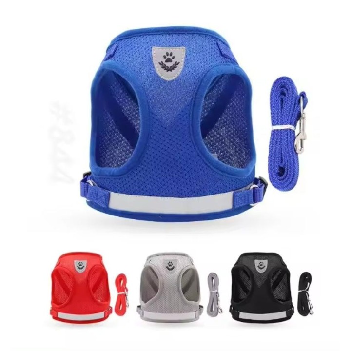 Modisches kariertes Katzengeschirr für Katzen, Sommer-Netz-Haustiergeschirr und Leine, Set mit Katzen-Kitty-Produkten für Zub