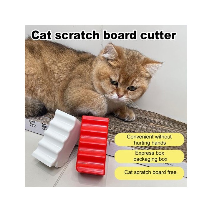 Katzenkratzbrett-Schneider, 3D-gedrucktes Kartonstreifen-Werkzeug, handgeführter Schiebeschneider in Katzenform zur Herstellu