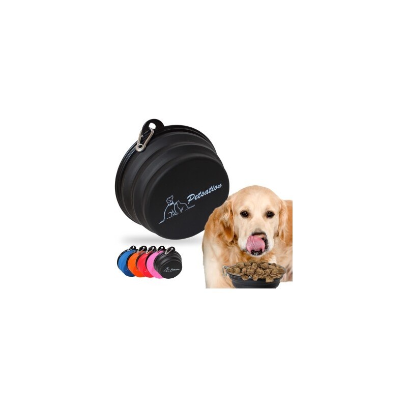Petsation Faltbarer Reisenapf schwarz 1.000 cm³