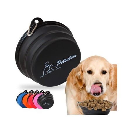 Petsation Faltbarer Reisenapf schwarz 1.000 cm³