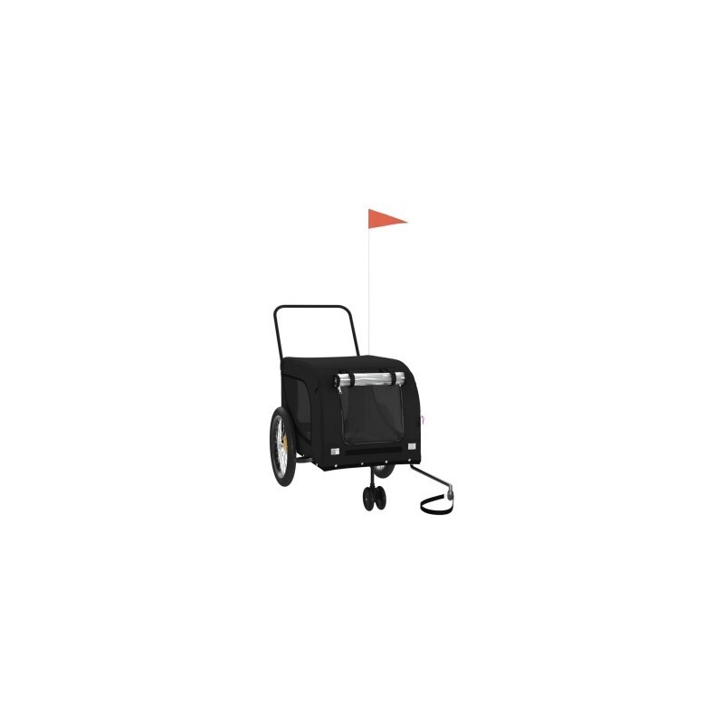 VidaXL Fahrradanhänger Hund 134 x 68 x 74 cm (L x B x H) schwarz