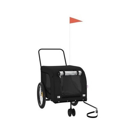 VidaXL Fahrradanhänger Hund 134 x 68 x 74 cm (L x B x H) schwarz