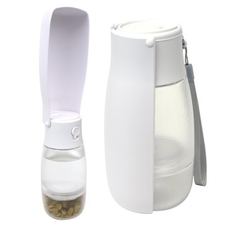 DOGPET Hundetrinkwasser für große Hunde, geeignet für Wasser, Futter, Leckerli, Aktivkohle, spülmaschinenfest, weiße Flasche,