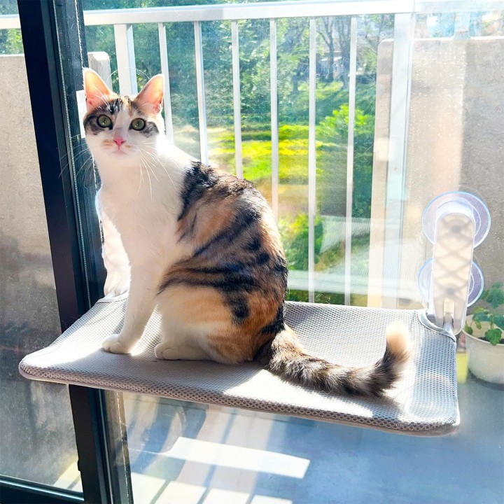 Offizielles Originalprodukt. Verbessertes Katzenfensterbett. Fensterhängematte. Saugnapf. Haustierbett. Katzenbedarf. Faltbar