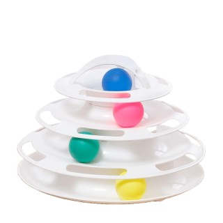 Katzenspielzeug, 4-lagiger Drehtellerball, Katzenspielzeug, Heimtierbedarf, Spielscheibe, rotierender Ball, Katzenspielzeug,