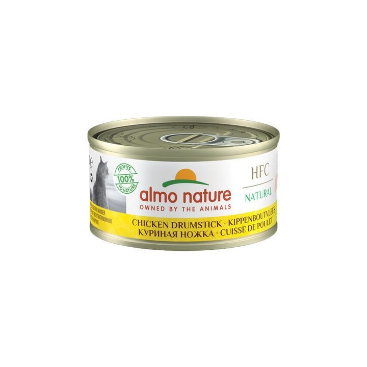 Almo Nature HFC 70 Natural Katzenfutter - Dosen - Hühnerschenkel - 24 x 70 g